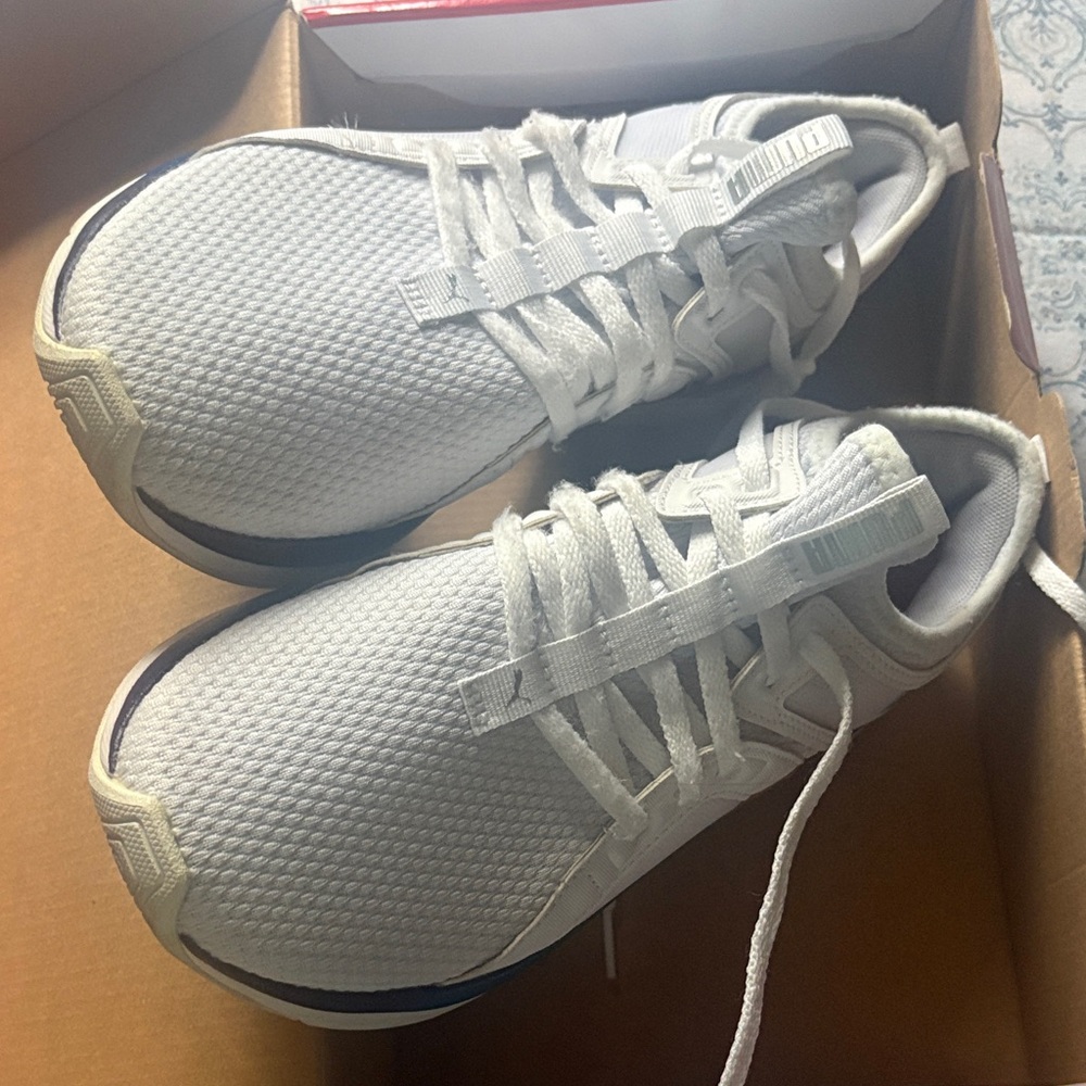 Puma White Sneakers with Rainbow Accents
